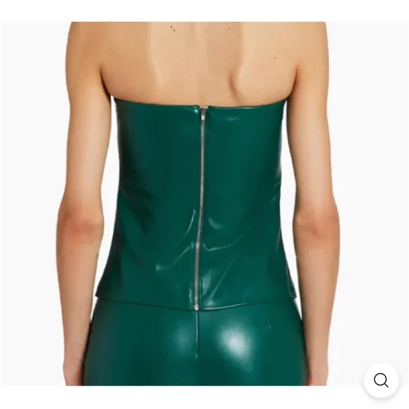NWOT Revolve Amanda Uprichard Callie Tube Top Green Faux Leather Size L - Picture 6 of 6